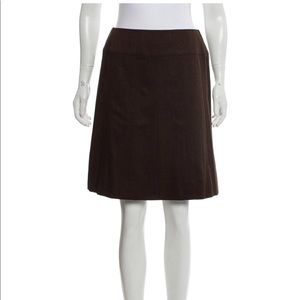 CHANEL Vintage Brown Tweed Knee-Length Skirt